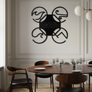 Four Elements Motto Metal Wall Art – Earth, Air, Fire, Water Steel Silhouette for Modern Spiritual Decor- KAF344