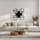 Four Elements Motto Metal Wall Art – Earth, Air, Fire, Water Steel Silhouette for Modern Spiritual Decor- KAF344