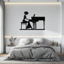 Pianist Woman Metal Wall Art – Elegant Music-Inspired Steel Silhouette for Modern Home Decor- KAF345