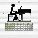 Pianist Woman Metal Wall Art – Elegant Music-Inspired Steel Silhouette for Modern Home Decor- KAF345