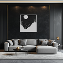Moonlit Mountain Landscape Metal Wall Art – Modern Square Forest Scene Silhouette for Rustic Nature Decor- KAF346