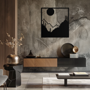 Moonlit Mountain Landscape Metal Wall Art – Modern Square Forest Scene Silhouette for Rustic Nature Decor- KAF346