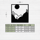 Moonlit Mountain Landscape Metal Wall Art – Modern Square Forest Scene Silhouette for Rustic Nature Decor- KAF346