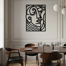 Abstract Face Silhouette Metal Wall Art – Modern Minimalist Line Art for Contemporary Interiors- KAF348