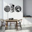 Abstract Geometric Trio Metal Wall Art – Modern Circle and Line Patterned Minimalist Steel Decor Set- KAF351