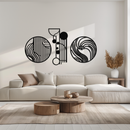 Abstract Geometric Trio Metal Wall Art – Modern Circle and Line Patterned Minimalist Steel Decor Set- KAF351