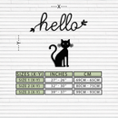 Hello Cat Metal Wall Art – Whimsical Welcome Sign with Cat Silhouette for Entryway or Living Room- KAF352