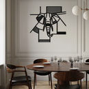 Geometric Elephant Metal Wall Art – Abstract Safari Animal Silhouette for Modern Interiors- KAF353