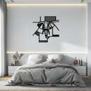 Geometric Elephant Metal Wall Art – Abstract Safari Animal Silhouette for Modern Interiors- KAF353