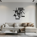 Geometric Elephant Metal Wall Art – Abstract Safari Animal Silhouette for Modern Interiors- KAF353