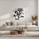 Geometric Elephant Metal Wall Art – Abstract Safari Animal Silhouette for Modern Interiors- KAF353