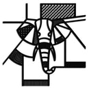 Geometric Elephant Metal Wall Art – Abstract Safari Animal Silhouette for Modern Interiors- KAF353