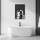 Woman with Umbrella Abstract Metal Wall Art – Modern Rainy Day Silhouette Steel Decor- KAF354