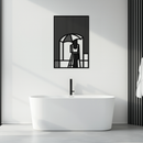 Woman with Umbrella Abstract Metal Wall Art – Modern Rainy Day Silhouette Steel Decor- KAF354