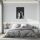 Woman with Umbrella Abstract Metal Wall Art – Modern Rainy Day Silhouette Steel Decor- KAF354