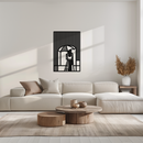 Woman with Umbrella Abstract Metal Wall Art – Modern Rainy Day Silhouette Steel Decor- KAF354