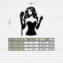 Jazz Singer Silhouette Metal Wall Art – Elegant Female Vocalist with Microphone for Modern Music Decor- KAF355