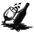 Wine Bottle and Glass Metal Wall Art – Modern Bar Decor with Splash Effect for Kitchen or Lounge Spaces- KAF356