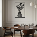 Botanical Vase Metal Wall Art – Elegant Plant Silhouette for Modern Nature-Inspired Decor- KAF357