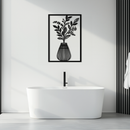 Botanical Vase Metal Wall Art – Elegant Plant Silhouette for Modern Nature-Inspired Decor- KAF357
