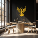 Guardian Angel Metal Wall Art – Spiritual Angel Silhouette with Halo for Home Blessing Decor- KAF359