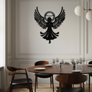 Guardian Angel Metal Wall Art – Spiritual Angel Silhouette with Halo for Home Blessing Decor- KAF359