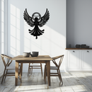 Guardian Angel Metal Wall Art – Spiritual Angel Silhouette with Halo for Home Blessing Decor- KAF359