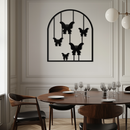 Butterfly Arch Metal Wall Art – Elegant Hanging Butterflies Silhouette for Modern Nature Decor- KAF361