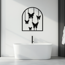 Butterfly Arch Metal Wall Art – Elegant Hanging Butterflies Silhouette for Modern Nature Decor- KAF361