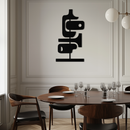 Modern Geometric Coffee Cup Metal Wall Art – Abstract Minimalist Design for Kitchen or Café Décor- KAF362