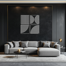 Geometric Pattern Metal Wall Art – 4-Piece Modern Minimalist Steel Decor- KAF363