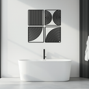 Geometric Pattern Metal Wall Art – 4-Piece Modern Minimalist Steel Decor- KAF363