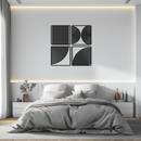 Geometric Pattern Metal Wall Art – 4-Piece Modern Minimalist Steel Decor- KAF363