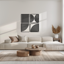 Geometric Pattern Metal Wall Art – 4-Piece Modern Minimalist Steel Decor- KAF363