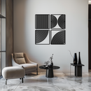 Geometric Pattern Metal Wall Art – 4-Piece Modern Minimalist Steel Decor- KAF363