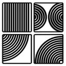 Geometric Pattern Metal Wall Art – 4-Piece Modern Minimalist Steel Decor- KAF363