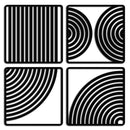 Geometric Pattern Metal Wall Art – 4-Piece Modern Minimalist Steel Decor- KAF363