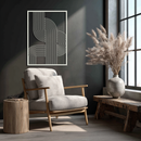 Geometric Curve Panel Metal Wall Art – Modern Abstract Steel Decor- KAF364