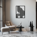 Geometric Curve Panel Metal Wall Art – Modern Abstract Steel Decor- KAF364