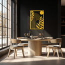 Modern Geometric Botanical Metal Wall Art – Abstract Nature-Inspired Steel Design- KAF366