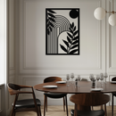 Modern Geometric Botanical Metal Wall Art – Abstract Nature-Inspired Steel Design- KAF366