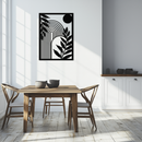 Modern Geometric Botanical Metal Wall Art – Abstract Nature-Inspired Steel Design- KAF366