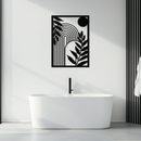 Modern Geometric Botanical Metal Wall Art – Abstract Nature-Inspired Steel Design- KAF366