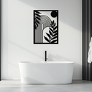 Modern Geometric Botanical Metal Wall Art – Abstract Nature-Inspired Steel Design- KAF366