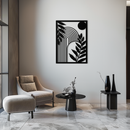 Modern Geometric Botanical Metal Wall Art – Abstract Nature-Inspired Steel Design- KAF366