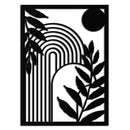 Modern Geometric Botanical Metal Wall Art – Abstract Nature-Inspired Steel Design- KAF366