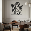 Singing Woman Metal Wall Art – Modern Female Vocalist Silhouette- KAF367