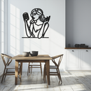 Singing Woman Metal Wall Art – Modern Female Vocalist Silhouette- KAF367