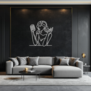 Singing Woman Metal Wall Art – Modern Female Vocalist Silhouette- KAF367