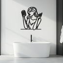 Singing Woman Metal Wall Art – Modern Female Vocalist Silhouette- KAF367